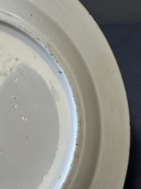 Assiette en porcelaine de Chine famille rose de Canton &agrave; d&eacute;cor narratif, 19&egrave;me