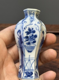 Seven Chinese blue and white 'Long Eliza' miniature vases, Kangxi