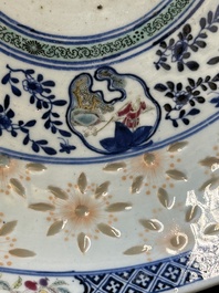 Two Chinese famille rose dishes, Kangxi and Shen De Tang 慎德堂 mark, 19th C.
