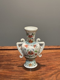 An unusual Chinese famille rose export porcelain vase, Qianlong