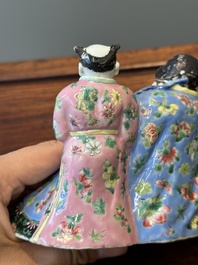 Rare compte-gouttes en porcelaine de Chine famille rose en forme de Libai, Qianlong/Jiaqing