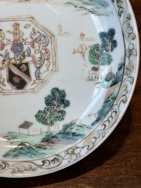 Tasse et soucoupe en porcelaine de Chine famille rose aux armes de Beekman de Z&eacute;lande pour le march&eacute; hollandais, Yongzheng