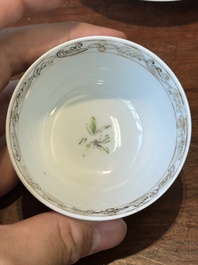 Tasse et soucoupe en porcelaine de Chine famille rose aux armes de Beekman de Z&eacute;lande pour le march&eacute; hollandais, Yongzheng
