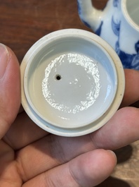 A Chinese blue and white 'Long Eliza' teapot and cover, Chenghua mark, Kangxi