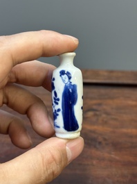 Seven Chinese blue and white 'Long Eliza' miniature vases, Kangxi