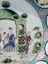 A Chinese famille rose 'arbor' plate after a design by Cornelis Pronk, Qianlong