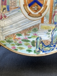 A rare Chinese Canton famille rose plate with the arms of Wight or Bradley, 19th C.