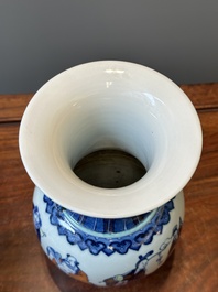 A Chinese doucai 'Eight Immortals' vase, Qianlong mark, Republic