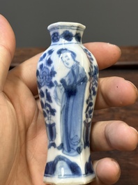 Seven Chinese blue and white 'Long Eliza' miniature vases, Kangxi