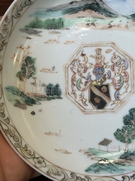 Tasse et soucoupe en porcelaine de Chine famille rose aux armes de Beekman de Z&eacute;lande pour le march&eacute; hollandais, Yongzheng