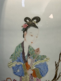 Een Chinese famille rose vaas met Lan Caihe, Qianlong merk en periode