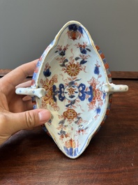 Sauci&egrave;re en porcelaine de Chine de style Imari, ancienne collection d'Auguste le Fort, Kangxi