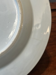 A pair of Chinese famille rose 'Magu' plates, Yongzheng