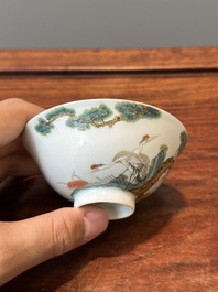 Two Chinese famille rose bowls, a 'Buddhist lion' plate and a 'Wu Shuang Pu' bowl, 19th C.