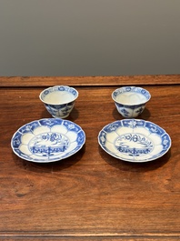 Een verzameling van 23 Chinese koppen en schotels, Kangxi/Qianlong