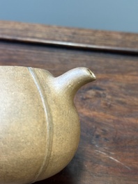 A Chinese Yixing stoneware 'Shipiao 石瓢' teapot, Ren Bonian 任伯年 signed, dated 1879
