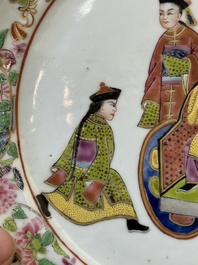 Two Chinese Canton famille rose plates, 19th C.