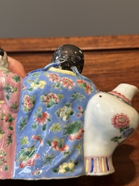 Rare compte-gouttes en porcelaine de Chine famille rose en forme de Libai, Qianlong/Jiaqing