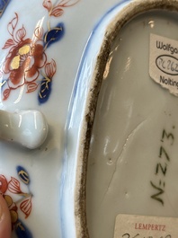 Sauci&egrave;re en porcelaine de Chine de style Imari, ancienne collection d'Auguste le Fort, Kangxi