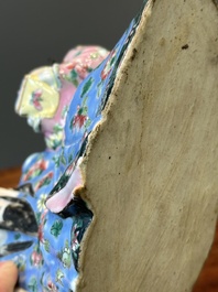 Rare compte-gouttes en porcelaine de Chine famille rose en forme de Libai, Qianlong/Jiaqing