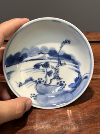 Zeven Chinese blauw-witte koppen en zes schotels, Transitie periode/vroeg Kangxi
