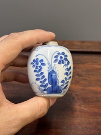 Vijf Chinese blauw-witte vazen, Kangxi