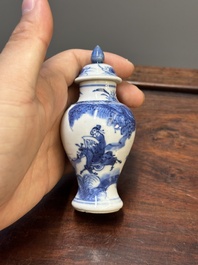 Vijf Chinese blauw-witte vazen, Kangxi