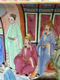 A pair of fine Chinese Canton famille rose jardinieres on stands, 19th C.
