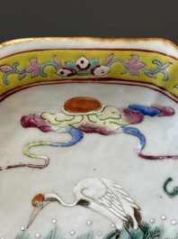 Twee Chinese famille rose tazza's, Tongzhi merk en periode