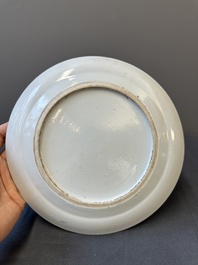 Two Chinese Canton famille rose plates, 19th C.