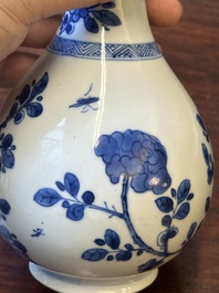 A Chinese blue and white bowl and a silver mounted vase, Shen De Tang Zhi 慎德堂製 mark, Kangxi