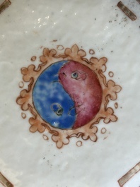 Twee Chinese famille rose tazza's, Tongzhi merk en periode