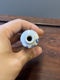 Zes Chinese blauw-witte snuifflessen, 19de eeuw