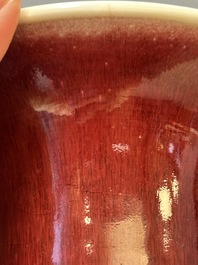 A Chinese monochrome copper-red-glazed vase, 19th C.