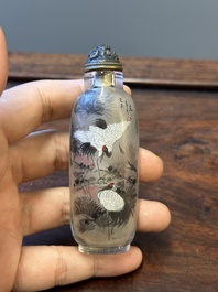 Trois tabati&egrave;res en verre peint &agrave; l'int&eacute;rieur, Chine, 20&egrave;me