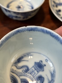 Een verzameling van 23 Chinese koppen en schotels, Kangxi/Qianlong