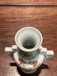 An unusual Chinese famille rose export porcelain vase, Qianlong