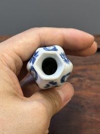 Seven Chinese blue and white 'Long Eliza' miniature vases, Kangxi