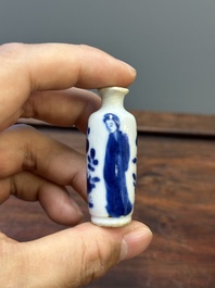 Seven Chinese blue and white 'Long Eliza' miniature vases, Kangxi