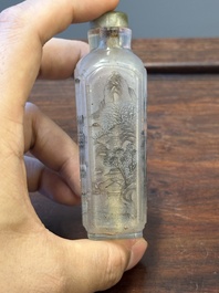 Cinq tabati&egrave;res en verre peint &agrave; l'int&eacute;rieur, Chine, 20&egrave;me