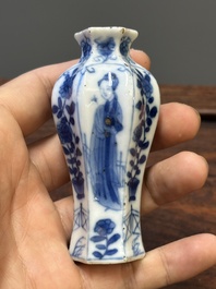 Seven Chinese blue and white 'Long Eliza' miniature vases, Kangxi