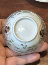 Tasse et soucoupe en porcelaine de Chine famille rose aux armes de Beekman de Z&eacute;lande pour le march&eacute; hollandais, Yongzheng