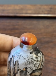 Trois tabati&egrave;res en verre peint &agrave; l'int&eacute;rieur, Chine, 20&egrave;me