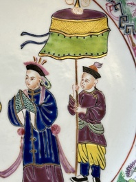 Two Chinese Canton famille rose plates, 19th C.