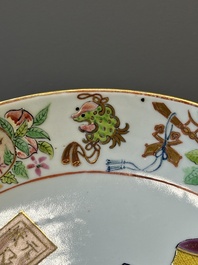 Two Chinese Canton famille rose plates, 19th C.
