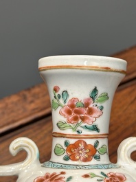 An unusual Chinese famille rose export porcelain vase, Qianlong
