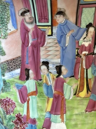 A pair of fine Chinese Canton famille rose jardinieres on stands, 19th C.