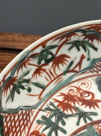 A Chinese Swatow wucai 'phoenix' plate, Ming