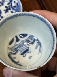 Een verzameling van 23 Chinese koppen en schotels, Kangxi/Qianlong
