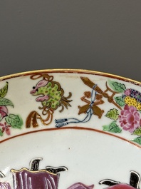 Two Chinese Canton famille rose plates, 19th C.